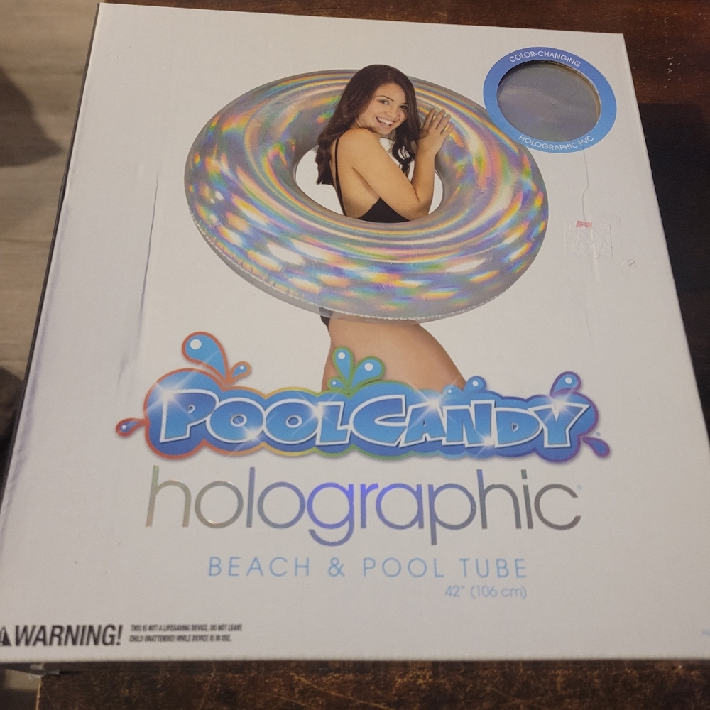 Pool Candy Holographic Jumbo Pool Tube Float 42" NIB